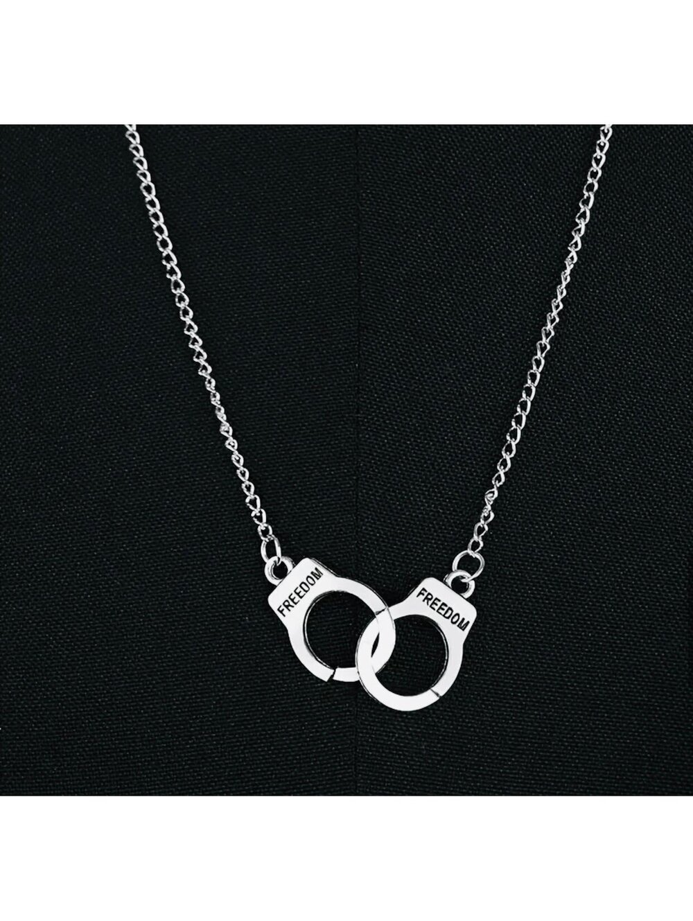 Chic - New - Silver Handcuffs Clavicle Chain Necklace